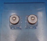 Norwegian Sterling Silver Glass Salt Pepper Shaker Set 2pc White Enamel (#6896)