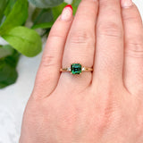 14k Yellow Gold 1.25ct Green Genuine Natural Tourmaline and Diamond Ring #J7534