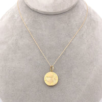 14k Yellow Gold Round Locket with Engraved Arrow in Heart (#J6434)