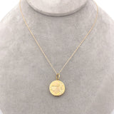 14k Yellow Gold Round Locket with Engraved Arrow in Heart (#J6434)