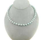 9mm Blue Akoya Strand of Pearls Necklace with 14k White Gold Clasp (#J4576)