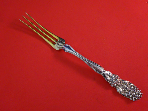 Blackberry by Tiffany and Co Sterling Silver Fruit Fork Gold washed 6" With Leaf