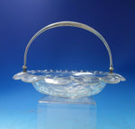 Dutch Crystal Bowl w/Sterling Silver Beaded Style Handle 10 1/14" x 7 1/2" #5535