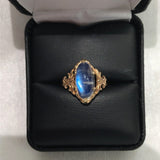 10k Rose Gold 3.70ct Genuine Natural Moonstone Ring Size 7 Jewelry (#J5841)