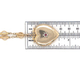 9k Top Victorian Heart Shaped Locket w/Paste Stones Gold Filled Chain (#J6519)