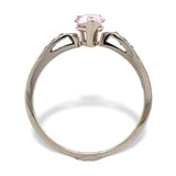 14k White Gold Pear Shaped .60ct Genuine Natural Morganite Diamond Ring (#J7408)
