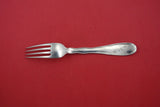 Lap Over Edge Acid Etched By Tiffany Sterling Dinner Fork peony flower & bud 8"