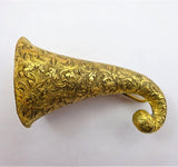 Gilt Bronze Tussie Mussie Posey Posy Holder with Chased Leaves (#J1299)