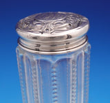 Blackinton Sterling Silver and Glass Dresser Jar Acid Etched Tall #1912 (#9164)