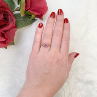 14k Yellow Gold Filigree 1.32 Carat Pink Genuine Natural Spinel Ring (#J7196)