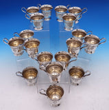 Meadow Rose by Wallace Sterling Silver Punch Bowl Set 19pc (#8078) Fabulous!