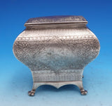 American Silverplate Tea Caddy Middle Eastern Motif Circa 1880 4 1/2" (#9261)
