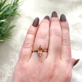 14k Rose Gold 1.22 Carat Genuine Natural Oregon Sunstone Solitaire Ring (#J7161)