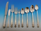 English Shell by Lunt Sterling Silver Flatware Set Service 84 pcs M Monogram