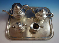 Heather Mexican Mexico Sterling Silver Tea Set 4pc with Tray (#1795)