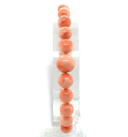 7mm-10mm Genuine Natural Coral Bead Bracelet w/14k Gold Fits 6 3/4" Wrist #J7332