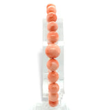 7mm-10mm Genuine Natural Coral Bead Bracelet w/14k Gold Fits 6 3/4" Wrist #J7332
