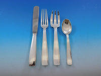 Art Deco Puiforcat French 950 Sterling Silver Flatware Set Dinner Service 125 pc