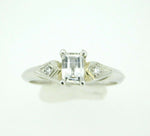 Platinum Genuine Natural Diamond Ring 2/3ct Specialty Emerald Cut (#J748)