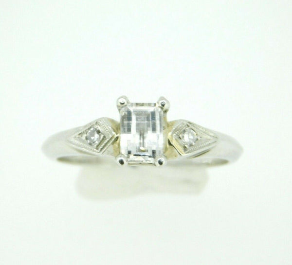 Platinum Genuine Natural Diamond Ring 2/3ct Specialty Emerald Cut (#J748)