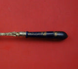 Cobalt Dresden German Silver Buffet Fork Gold Washed Fancy 9 5/8" Floral