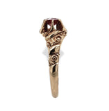 Victorian 10k Rose Gold Genuine Natural Garnet Belcher Ring Size 7 (#J7071)