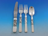 Scroll by Georg Jensen Danish Sterling Silver Flatware Set Service 45 pieces