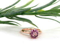 14k Rose Gold 1.92 Carat Pink Genuine Natural Spinel Solitaire Ring (#J7321)