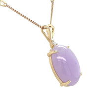 14k "Grade A" 36.74 Carat Lavender Jadeite Jade Pendant w/Report (#J6723)