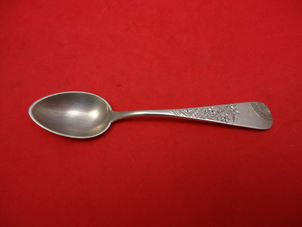 Duhme Brite Cut Sterling Silver 4 O'Clock Spoon Abstract Design & Flowers 4"
