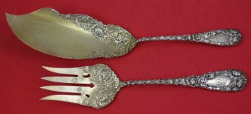 Chrysanthemum by Durgin Sterling Silver Fish Serving Set GW 10 5/8" Vintage