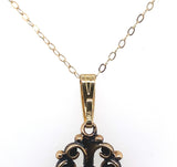 14k Gold Oval Genuine Natural Opal Pendant with Pierced Scrollwork (#J6226)