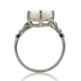 Platinum 2.80 Carat Genuine Natural Australian Opal Ring Size 7.75 (#J6990)