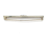 Art Deco 18k White Gold Bar Pin with Synthetic Lab-Created Sapphires (#J6450)