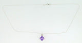 14k Gold Pendant with Heart Shaped Genuine Natural Amethysts and Diamond #J4186