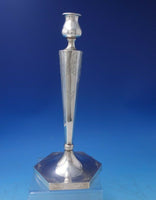 Bright-Cut AC Sterling Silver Candlestick Pair 12" x 5 1/2" 13.4 ozt. (#5765)
