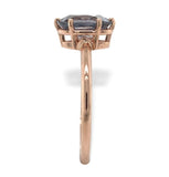 14k Rose Gold 1.76 Carat Grey Genuine Natural Spinel Solitaire Ring (#J7152)