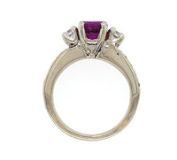 14k White Gold .97ct Grape Genuine Natural Garnet and Diamond Ring (#J6150)