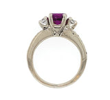 14k White Gold .97ct Grape Genuine Natural Garnet and Diamond Ring (#J6150)