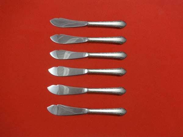Chased Romantique by Alvin Sterling Silver Trout Knife Set 6pc. Custom 7 1/2"