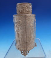 Neresheimer and Sohne .800 German Silver Tea Caddy Hanau Figural Scenes (#8521)