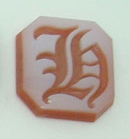 14K Gold Carved Agate Initial Pendant - Various Shapes Personalized New (#J2155)