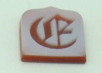 14K Gold Carved Agate Initial Pendant - You Choose Personalized New (#J2154)