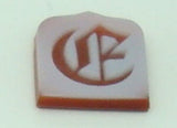 14K Gold Carved Agate Initial Pendant - You Choose Personalized New (#J2154)