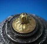 India Sterling Silver Tea Caddy with Gold Plated Top c.1950 7.6 ozt. (#5465)