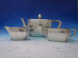 Vincenz Carl Dub Austrian .800 Silver Tea Set 3pc Art Deco Style (#5391)