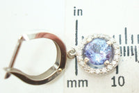 14k Gold 1.80ct Round Genuine Natural Tanzanite Earrings with Diamonds (#J2529)