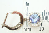 14k Gold 1.80ct Round Genuine Natural Tanzanite Earrings with Diamonds (#J2529)