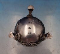 Charles Boyton English Victorian Sterling Silver Salt Cellar Flowers Lion #7391
