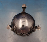 Charles Boyton English Victorian Sterling Silver Salt Cellar Flowers Lion #7391